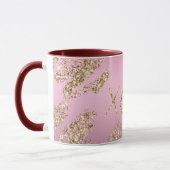 Mug Pink Ombre Gold Parties scintillant Heart XOXO (Gauche)
