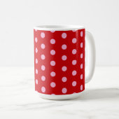 Mug Pink on Red Polka Dots  (Devant droit)