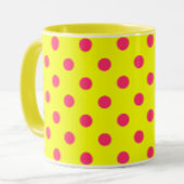 Mug Pink On Yellow Polka Dots Pattern Design