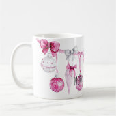 Mug Pink Ornaments Bows Christmas  (Gauche)