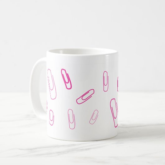 Mug pink paper clip retro design  (Devant gauche)