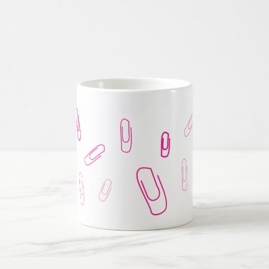Mug pink paper clip retro design  (Centre)