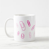 Mug pink paper clip retro design  (Gauche)