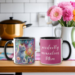Mug Pink Parfaitement Meowvelous Maman Chat Fête des M