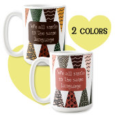 Mug Pink Patchwork Flag Doodle Patterns Love Phrase 