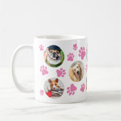 Mug Pink Pawprint 8 Pet Chien photo Collage (Gauche)
