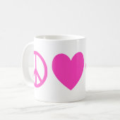 Mug Pink Peace Love et Hippopotames (Devant gauche)