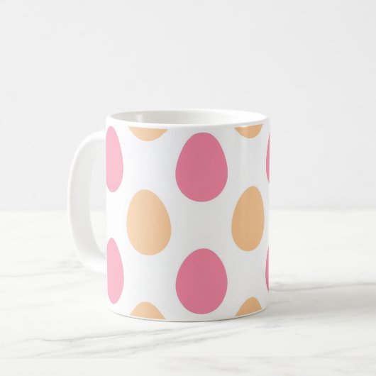 Mug Pink Peach Pastel Easter Eggs Pattern (Devant gauche)