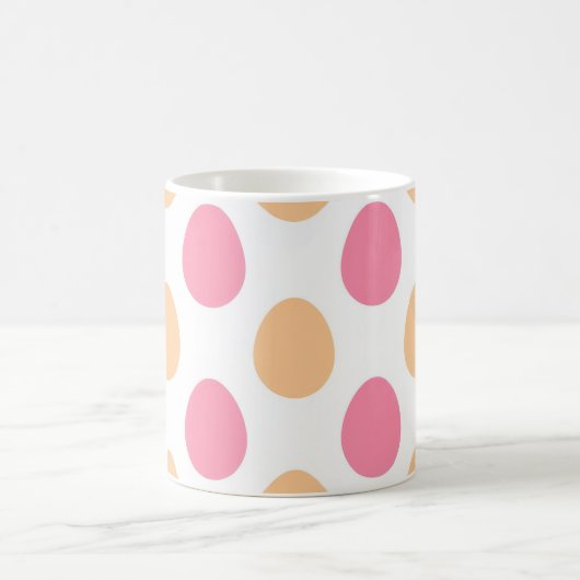 Mug Pink Peach Pastel Easter Eggs Pattern (Centre)