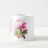 Mug Pink Peony Dot Mosaic Flower (Devant gauche)
