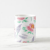 Mug Pink Peony Lavender Floral Watercolor (Centre)