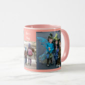 Mug Pink Personnaliser 3 MODÈLE PHOTO Maman Café cadea (Devant droit)