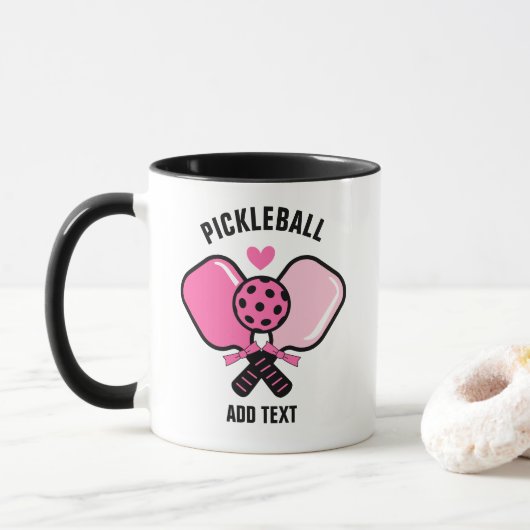 Mug Pink Pickleball Paddle with Bow (Avec donut)