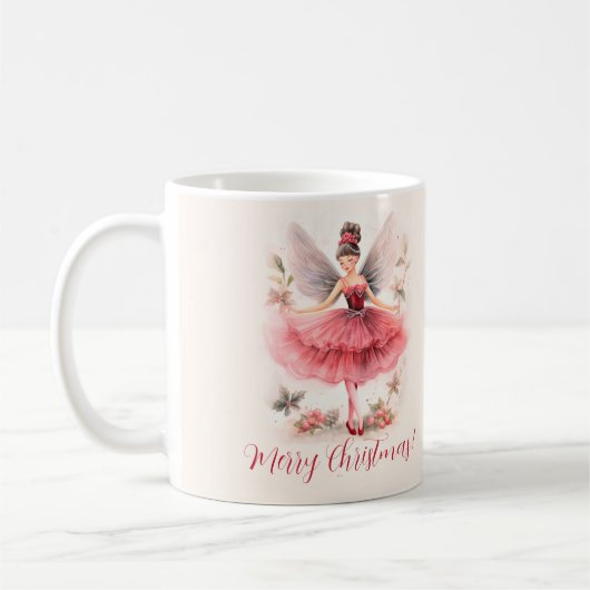 Mug Pink Plum Fairy Script de Noël Musique (Gauche)