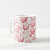 Mug Pink Polka Dot Heart Pattern (Devant gauche)