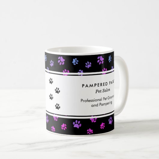 Mug Pink Purple Blue Empreintes de pattes Professionne (Devant droit)