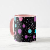 Mug Pink Purple Blue Polka Dots pattern Design (Devant gauche)