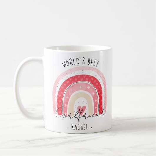 Mug Pink Rainbow Worlds meilleur ami Valentines Day (Gauche)