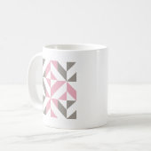 Mug Pink Raspberry and Silver Geometric ZigZag (Devant gauche)