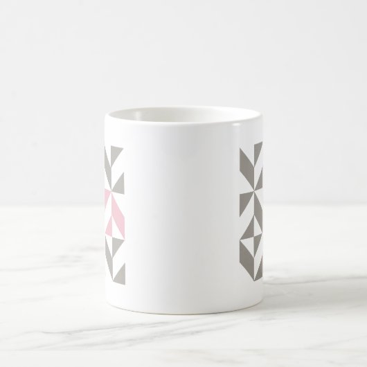 Mug Pink Raspberry and Silver Geometric ZigZag (Centre)