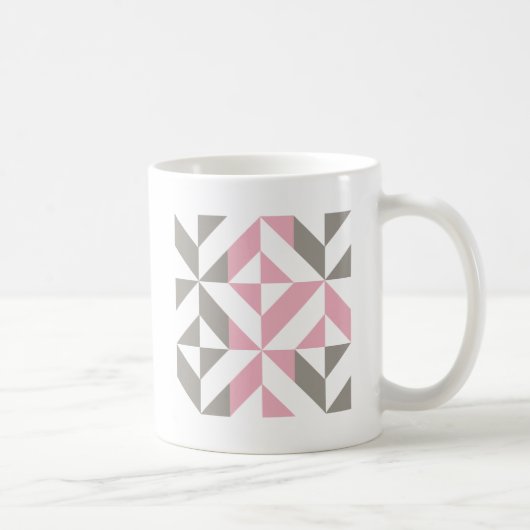 Mug Pink Raspberry and Silver Geometric ZigZag (Droite)