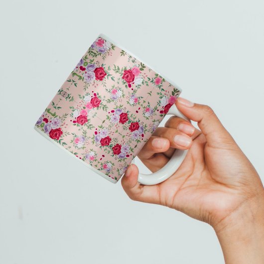 Mug Pink red flowers