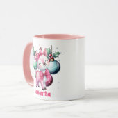 Mug Pink Reindeer Noël Enfants Chocolat chaud (Devant gauche)