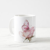 Mug Pink Rose Butterfly (Devant gauche)
