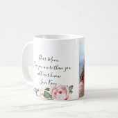 Mug Pink Rose Sentiment Chère maman Custom Photo Cadea (Devant gauche)