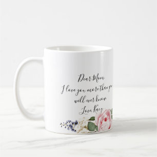 Mug Pink Rose Sentiment Chère maman Custom Photo Cadea