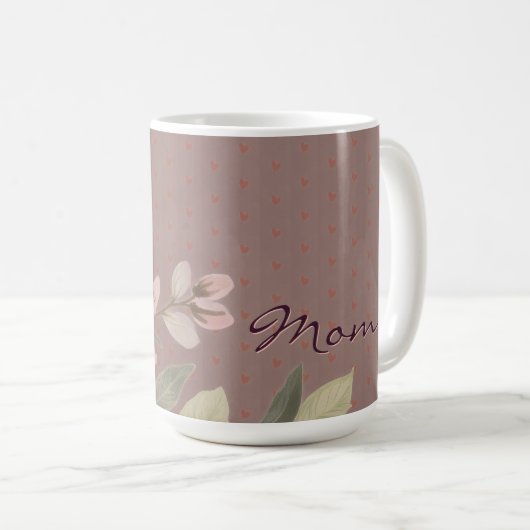 Mug Pink Rose With Typography (Devant droit)