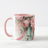 Mug Pink Roses and Ribbons (Gauche)