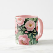 Mug Pink Roses and Ribbons (Devant droit)