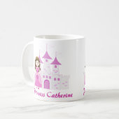Mug Pink Royal Princess Castle Girl Anniversaire (Devant gauche)
