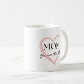 Mug Pink Simple Heart Meilleure fête de maman (Devant droit)