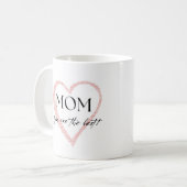 Mug Pink Simple Heart Meilleure fête de maman (Devant gauche)