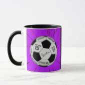 Mug Pink Soccer Ball Custom Age Name Birthday (Gauche)