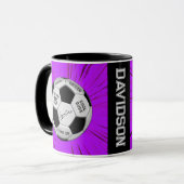 Mug Pink Soccer Ball Custom Age Name Birthday (Devant gauche)