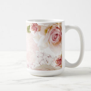 Mug Pink Spring Flower Rose Pastel Collage