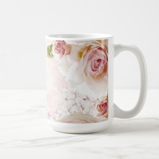 Mug Pink Spring Flower Rose Pastel Collage (Droite)
