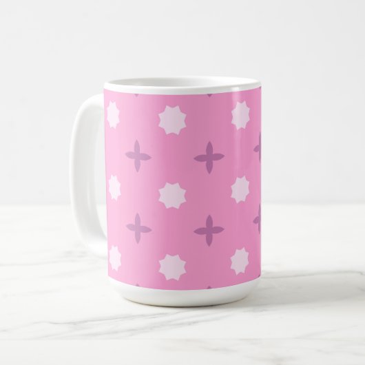 Mug Pink Star Petal Dot Pattern (Devant gauche)