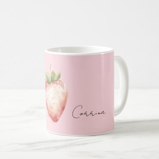 Mug Pink Strawberry Fruit (Devant droit)