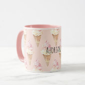 Mug Pink Strawberry Vanilla Ice Cream Cones (Devant gauche)