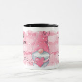 Mug Pink Stripe Heart Gnome Valentine (Centre)