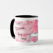 Mug Pink Stripe Heart Gnome Valentine (Devant gauche)
