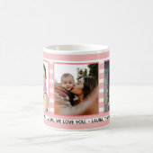 Mug Pink Stripes 3 Photo Collage Mère's Day Cadeau (Centre)