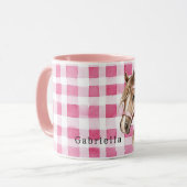 Mug Pink Stripes Horse Bow (Devant gauche)