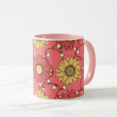 Mug Pink Sunflowers Christmas (Devant droit)