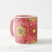 Mug Pink Sunflowers Christmas (Devant gauche)
