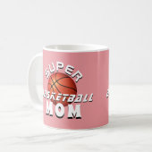 Mug Pink Super Basketball Ball Maman Sportive Mère (Devant gauche)